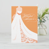 オレンジエレガント色のブライダルシャワー招待 招待状 (スタンド正面)