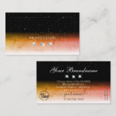 オレンジエレガント色のマーブル白黒ロゴ宝石の追加 名刺 (正面/裏面)