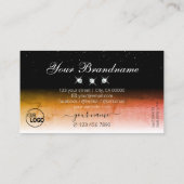 オレンジエレガント色のマーブル白黒ロゴ宝石の追加 名刺 (裏面)