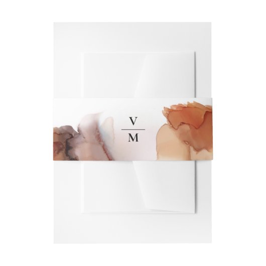 オレンジエレガント色の水カラーインクのサンプル 招待状ベリーバンド (正面例)