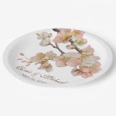 オレンジエレガント色の水彩書道 ペーパープレート (アングル)