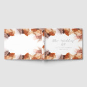 オレンジエレガント色の水色インクの結婚サンプル ゲストブック (全面)