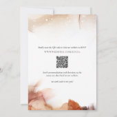 オレンジエレガント色の水色インクの結婚サンプル 招待状 (裏面)