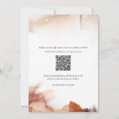 オレンジエレガント色の水色インクの結婚サンプル 招待状 (裏面)