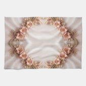 オレンジエレガント色ピーチフローラキッチンタオル キッチンタオル (横)