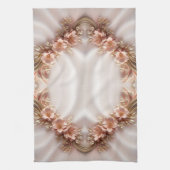 オレンジエレガント色ピーチフローラキッチンタオル キッチンタオル (縦)