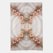 オレンジエレガント色ピーチフローラキッチンタオル キッチンタオル (縦)