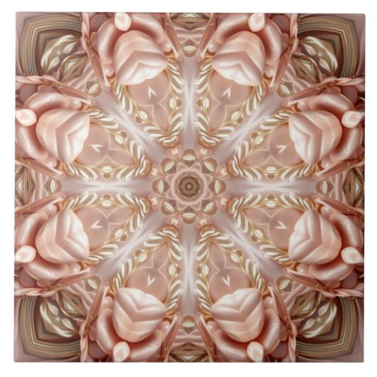 オレンジエレガント色ピーチフローラセラミックタイル タイル (正面)