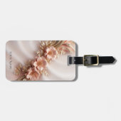 オレンジエレガント色ピーチフローララゲージタグ ラゲッジタグ (正面横)