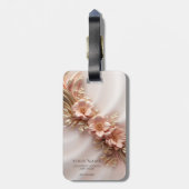 オレンジエレガント色ピーチフローララゲージタグ ラゲッジタグ (裏面縦)
