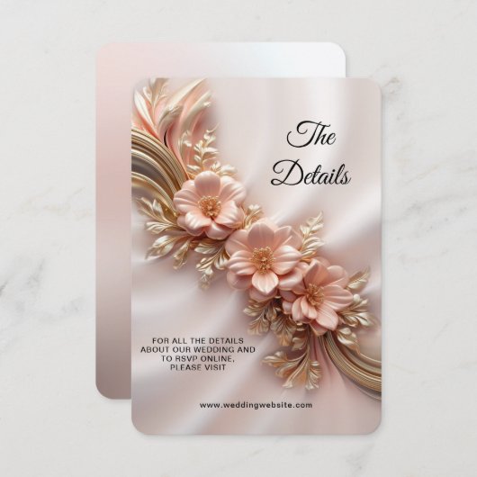 オレンジエレガント色ピーチフローラ詳細エンクロージャカード エンクロージャーカード (正面/裏面)