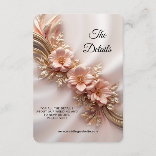 オレンジエレガント色ピーチフローラ詳細エンクロージャカード エンクロージャーカード (正面)