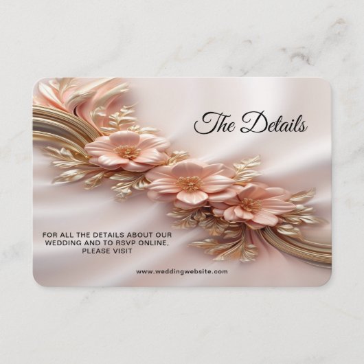 オレンジエレガント色ピーチフローラ詳細エンクロージャカード エンクロージャーカード (正面)