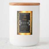 オレンジエレガント色ブラックグラマー製品ラベルロゴ フードラベル (正面)