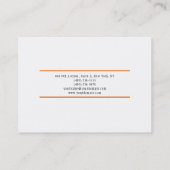 オレンジエレガント色ホワイトミニマルモダンリストプレーン 名刺 (裏面)