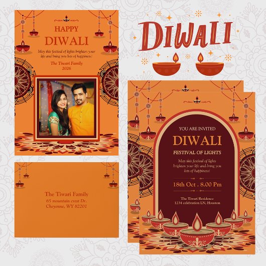 オレンジエレガント色マンダラディワリフェスティバルオブライツ シーズンカード