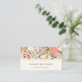 オレンジエレガント赤面ピンクグリーンアンブロシアフローラ 名刺 (スタンド正面)