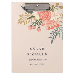 オレンジエレガント赤面ピーチグリーンアンブロシアフローラ クリップボード