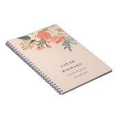 オレンジエレガント赤面ピーチグリーンアンブロシアフローラ ノートブック (右側)