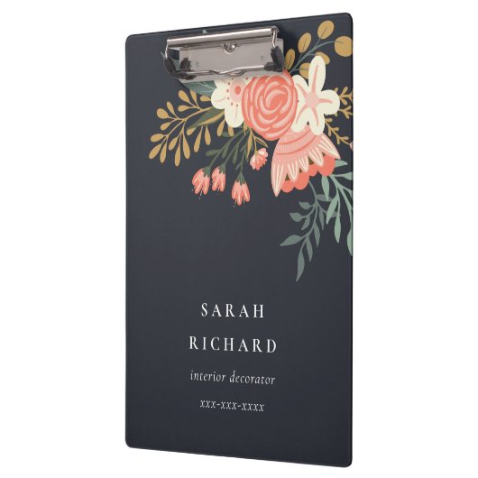 オレンジエレガント赤面ブラックグリーンアンブロシアフローラ クリップボード (左)