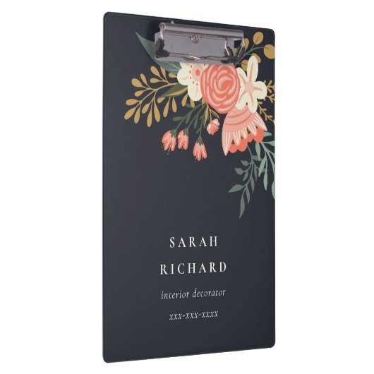 オレンジエレガント赤面ブラックグリーンアンブロシアフローラ クリップボード (右)