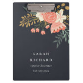 オレンジエレガント赤面ブラックグリーンアンブロシアフローラ クリップボード (正面)