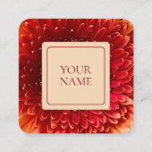オレンジエレガント&クリームフローラ名刺 スクエア名刺 (正面)