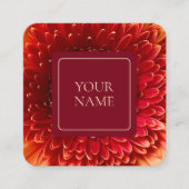 オレンジエレガント&クリームフローラ名刺 スクエア名刺 (正面)