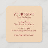 オレンジエレガント&クリームフローラ名刺 スクエア名刺 (裏面)