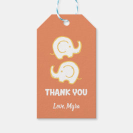 オレンジエレファントギフトラベル ギフトタグ
