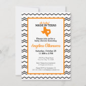 オレンジオベビー!テキサス州・シャワーで作ったシェブロン 招待状 (正面)