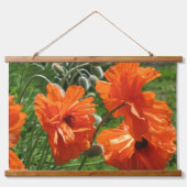 オレンジオリエンタルポピー木枠 吊り下げ型タペストリー (正面)