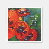 オレンジオリエンタルポピー結婚ズ スタンダードカクテルナプキン (正面)