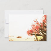 オレンジオレアンダービーチフローラウェディングRSVPカード (裏面)