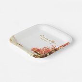 オレンジオレアンダーフラワーズビーチ結婚式 ペーパープレート (傾斜あり)