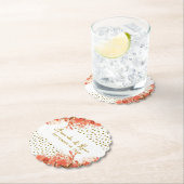 オレンジオレアンダーフラワーズフローラビーチ結婚式 ペーパーコースター (インサイチュ)