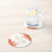 オレンジオレアンダーフラワーズフローラビーチ結婚式 ペーパーコースター (インサイチュ)