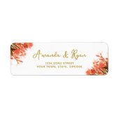 オレンジオレアンダーフラワーズフローラ差出人住所 ラベル (正面)