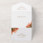 オレンジオレアンダーフラワートロピカルビーチ結婚式 オールインワン招待状 (外側)