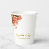 オレンジオレアンダー結婚フラワーズお祝い 紙コップ (正面)