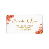 オレンジオレアンダー花のフローラアドレス ラベル (正面)