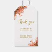 オレンジオレアンダー花オンビーチ結婚式ありがとう ギフトタグ (正面)