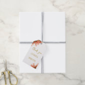 オレンジオレアンダー花オンビーチ結婚式ありがとう ギフトタグ (より糸付き)