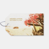 オレンジオレアンダー花オンビーチ結婚式ラブ ギフトタグ (裏面横)