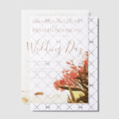 オレンジオレアンダー花オンビーチ結婚式 ベラム紙招待状 (オフセット (招待状))