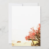 オレンジオレアンダー花オンビーチ結婚式 招待状 (裏面)