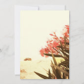 オレンジオレアンダー花オンビーチ結婚式 招待状 (裏面)