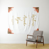 オレンジオレアンダー花結婚の歓迎の背景 タペストリー (インサイチュ(横))