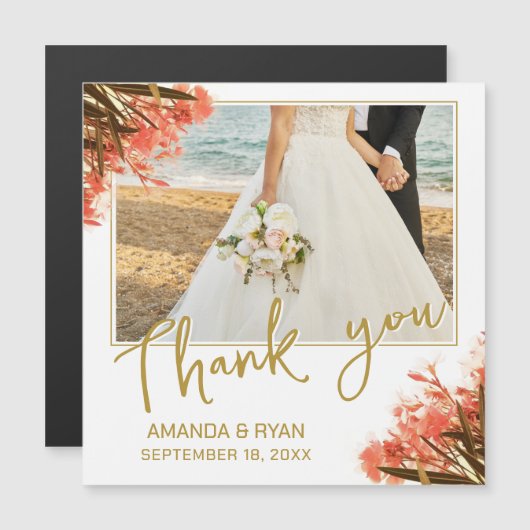 オレンジオレアンダー花photo Thank 結婚's (正面/裏面)