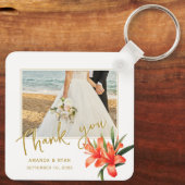 オレンジオレアンダー花photo Thank 結婚's キーホルダー (裏面)